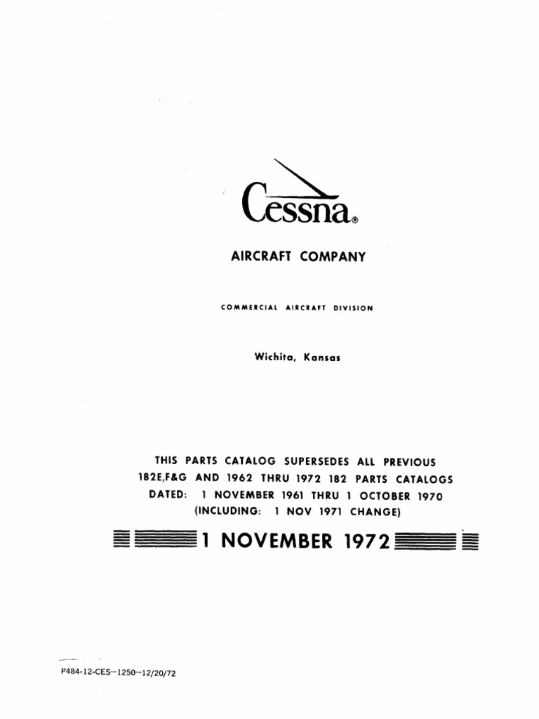 1977 CESSNA 182 PARTS MANUAL intelligence overview