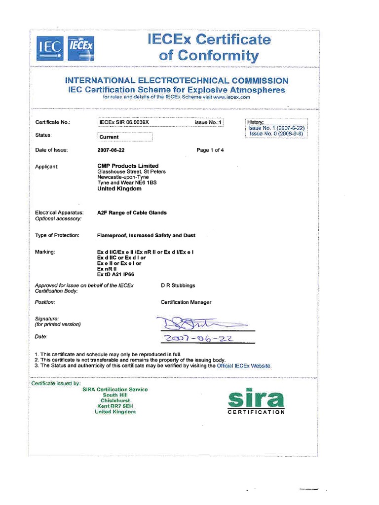IECEx SIR 06.0039X | PDF