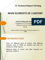 Main Elements of a Report