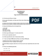 Ratio & Proportion Worksheet