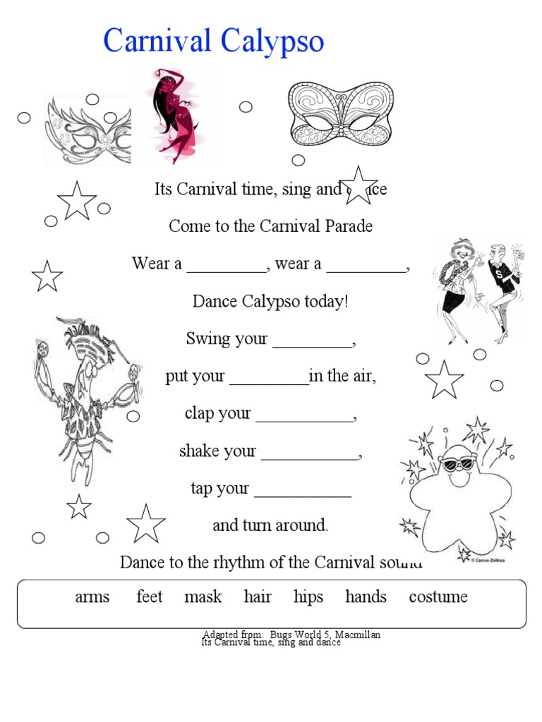 Carnival Calypso Activities With Music Songs Nursery Rhymes Fun Act