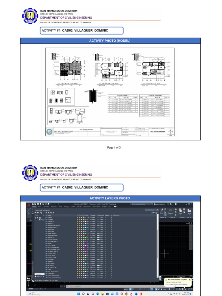 CAD Activity Report for Civil Engineering | PDF