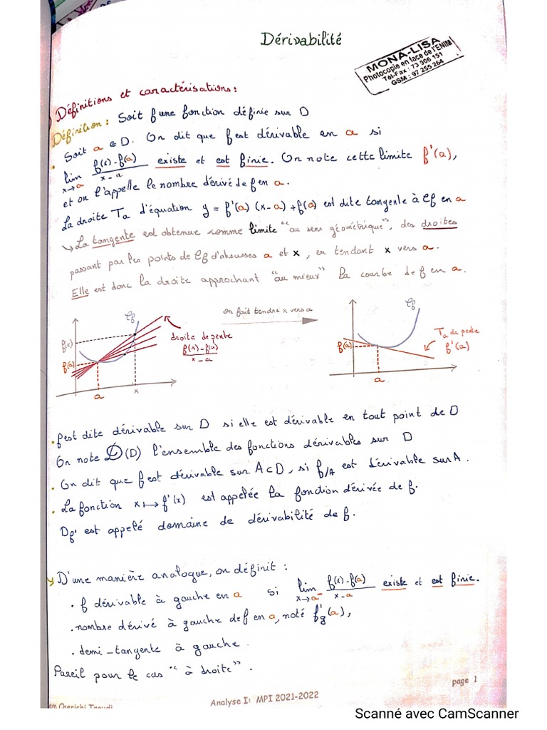 Derivabilité | PDF