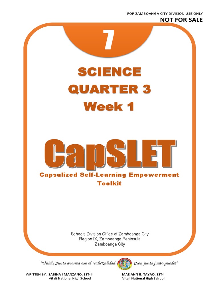 Science 7 Q3 W1 | PDF | Velocity | Speed