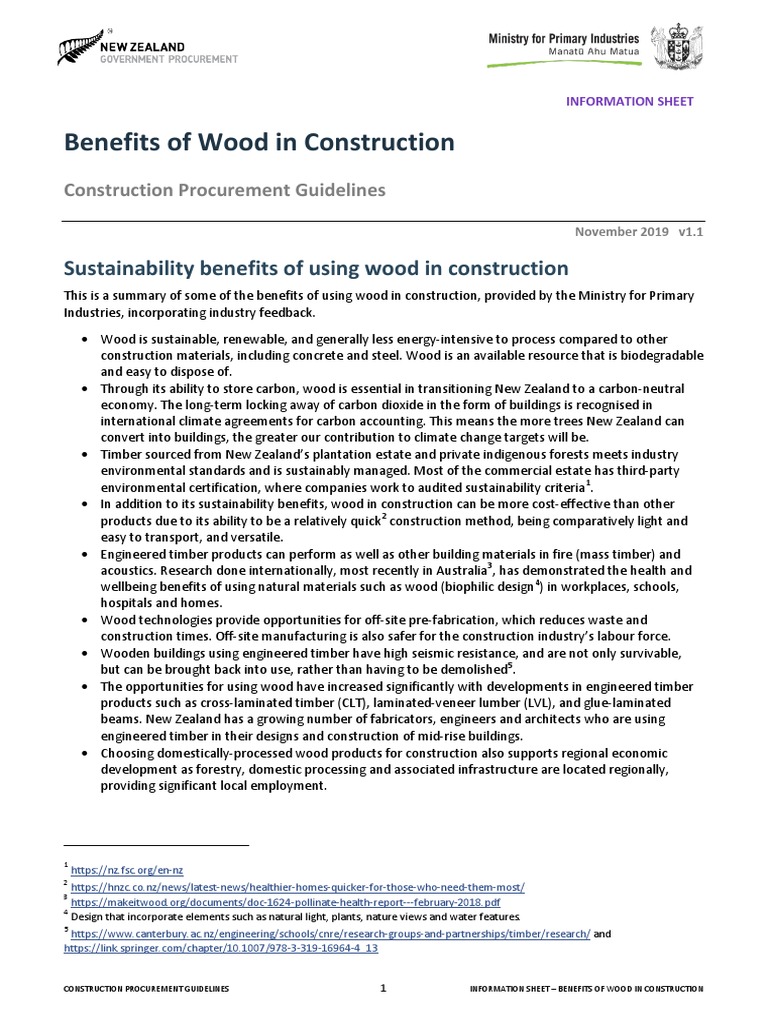 Benefits of Wood Construction Procurement PDF Lumber Wood