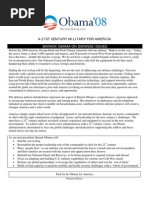 Download Barack Obama on Defense Issues A 21st Century Military for America by Barack Obama SN6245756 doc pdf
