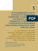 Da Razoabilidade Do Uso Da Sociologia Da Religião para Compreender A Sociedade Atual