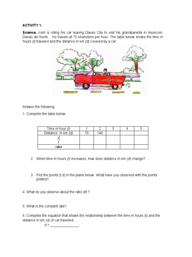 Car Travel Distance and Time Analysis | PDF | Teaching Methods & Materials