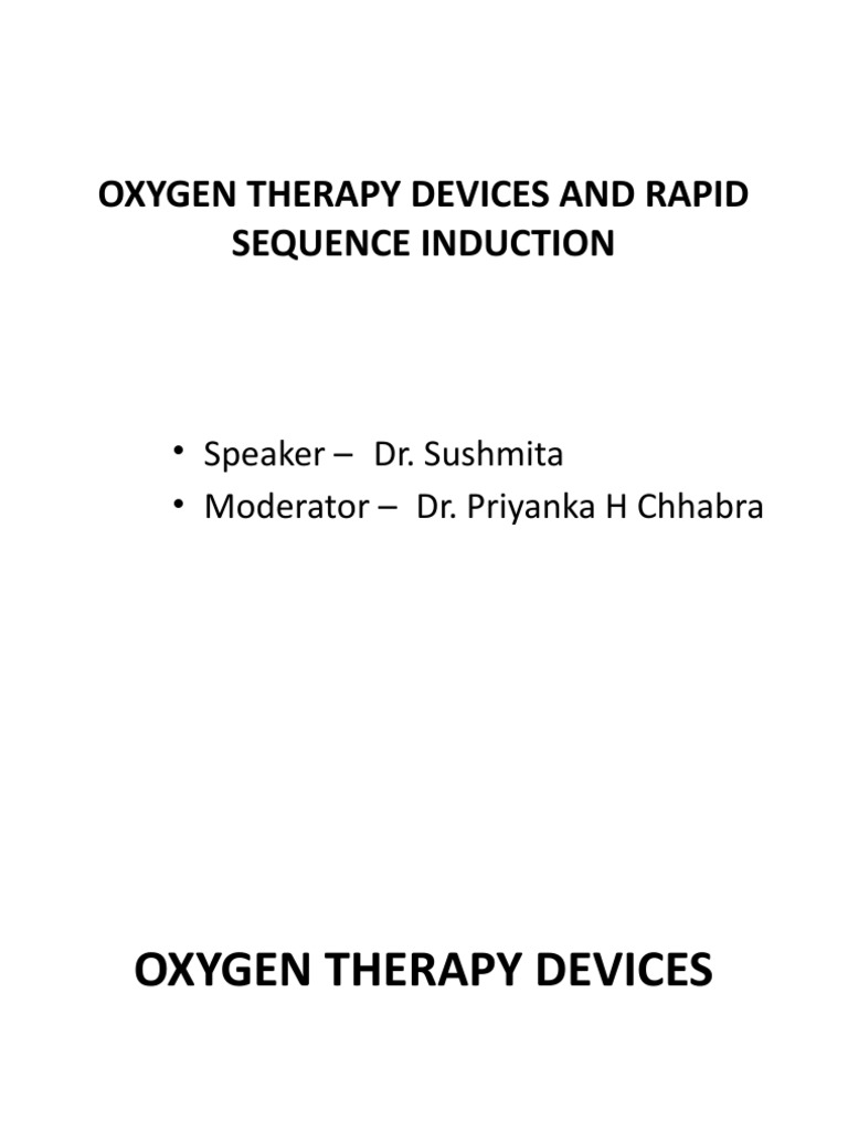 Class 2 Oxygen Therapy Devices and Rsi PDF Breathing Medical