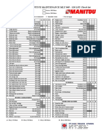 MANITOU PREVENTIVE MAINTENANCE CHECKLIST