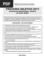 Instruções Prova CEFET/RJ 2024 | PDF | Martinho Lutero | Adolescência