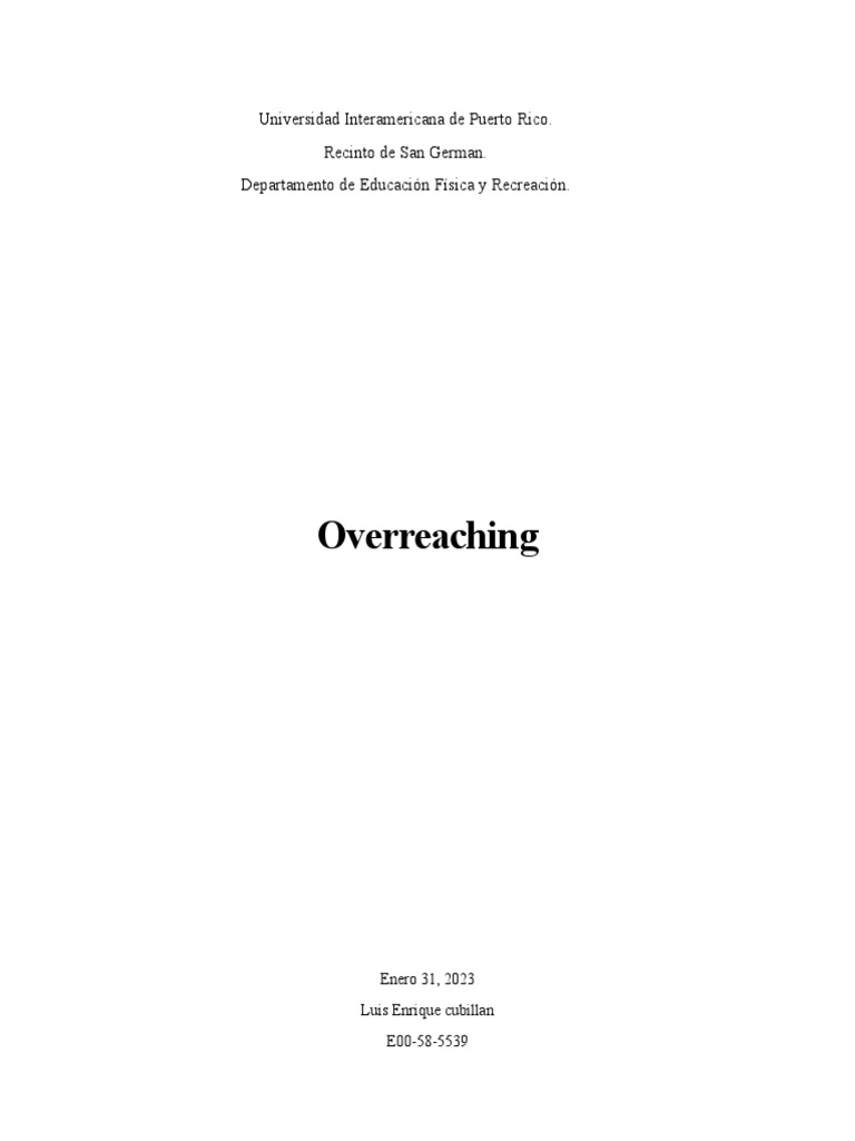 Análisis del Overreaching en el Deporte | PDF | Crecimiento personal y ...