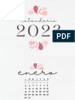 Calendario Diapositivas de Cada Mes Del Año 2023 Anual Beige y Rosa