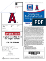 8/15/11 ANGELS TICKET V RANGERS: NOT A GOOD GAME For ANGELS