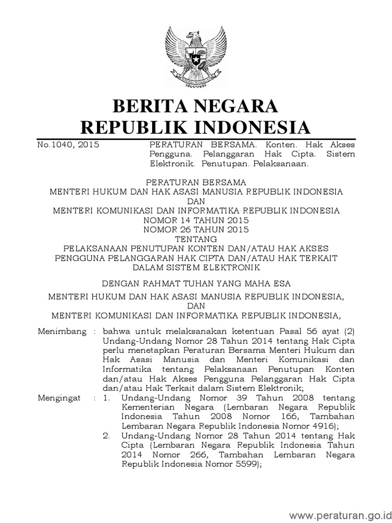 Permenkumham nomor 14 tahun 2015 pdf