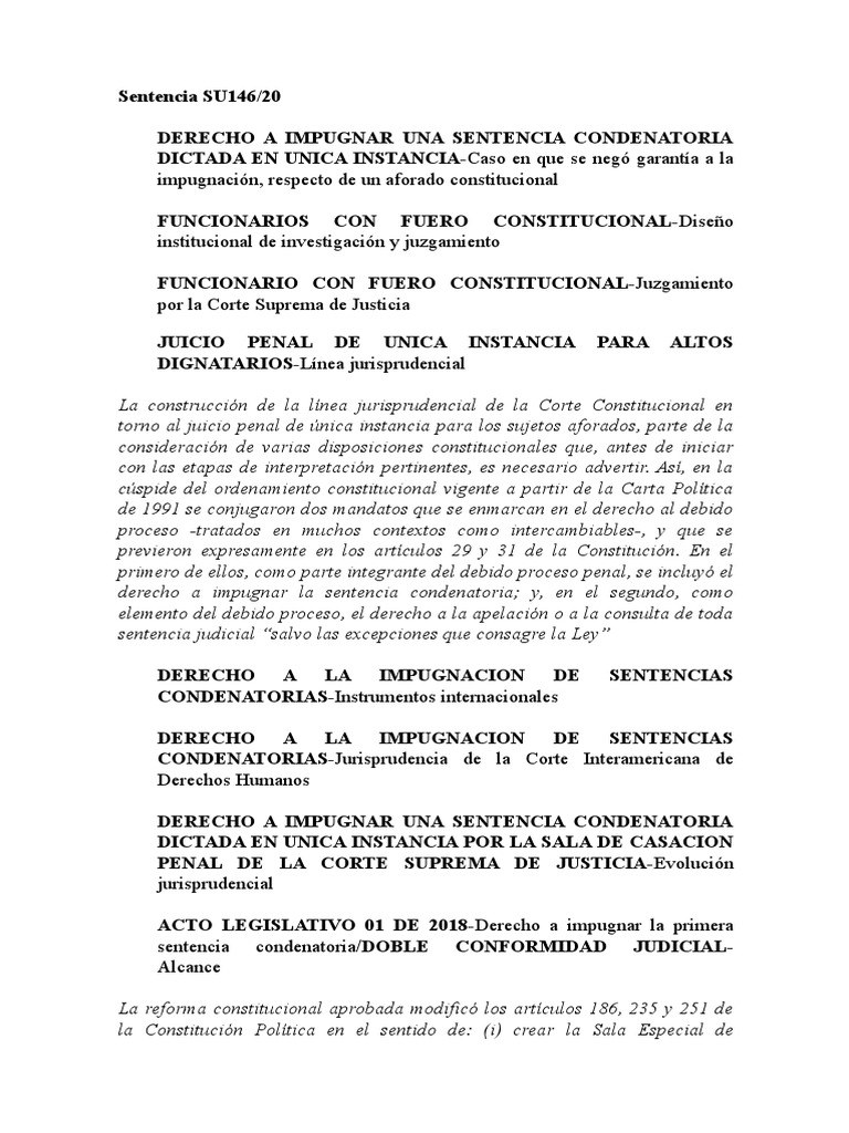 Su146 20 | PDF | Sentencia (ley) | Judicaturas