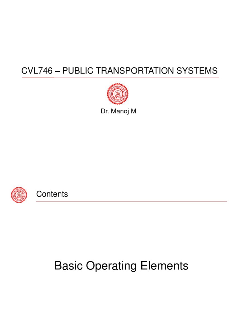 CVL746 3 Basic Operating Elements | PDF | Public Transport | Transport