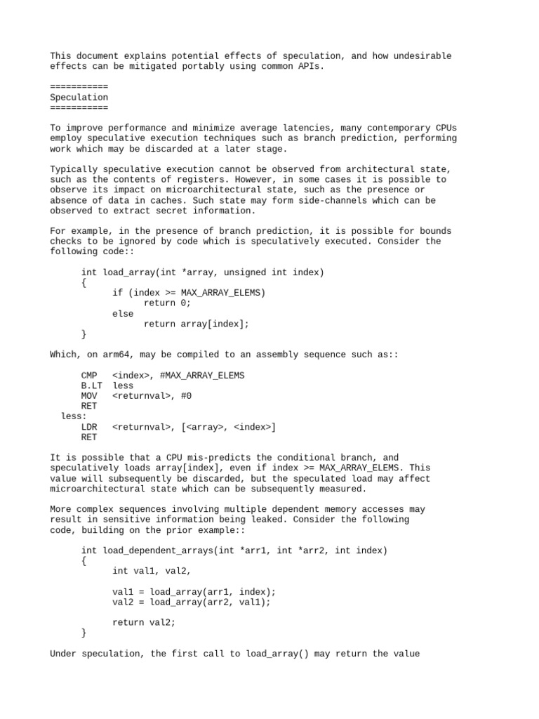 Speculation PDF Central Processing Unit Computer Science
