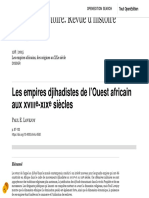 LOVEJOY Paul - Les Empires Djihadistes de L'ouest Africain Aux Aux XVIIIe-XIXe Siècles - 2015