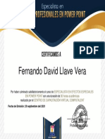 Fernando David Llave Vera: Fecha de Emisión: 29 Septiembre Del 2021