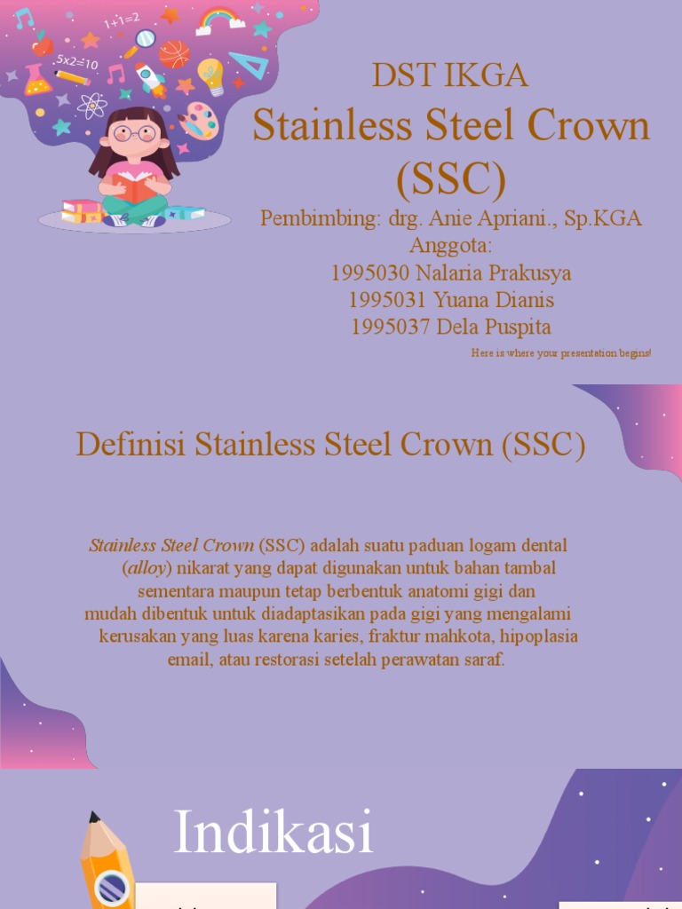 Judul Presentasi tentang Stainless Steel Crown (SSC) | PDF