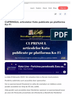 Kato - CUPRINSUL Articolelor Kato Publicate Pe Platforma Ko-Fi