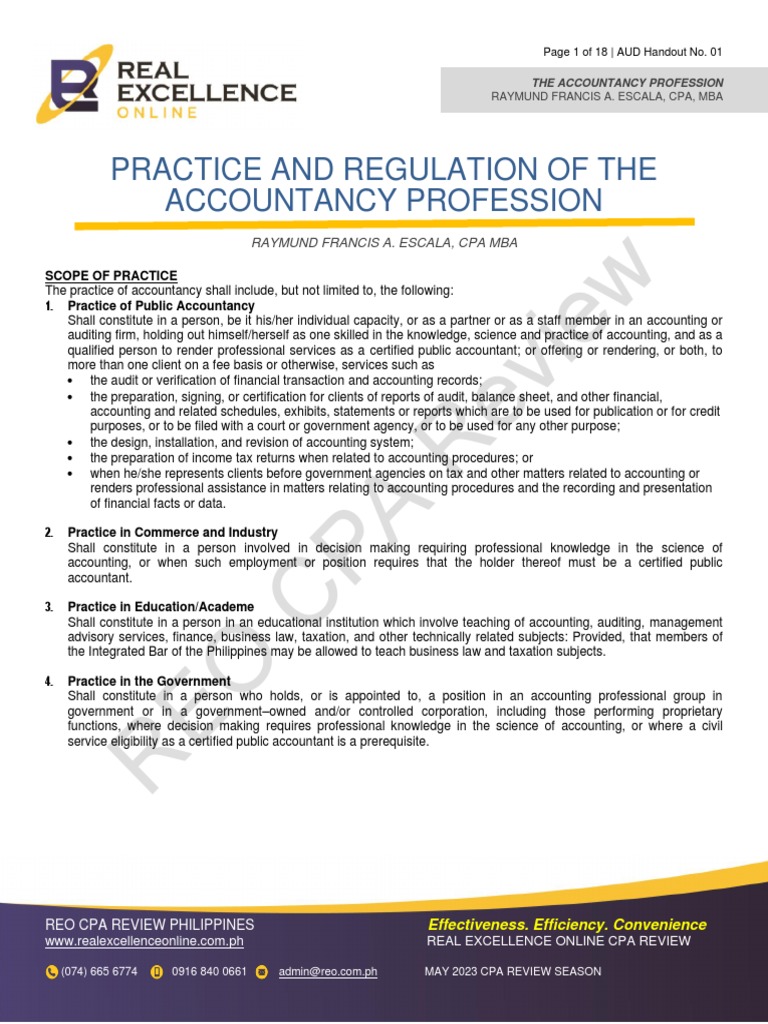 01 Practice and Regulation of the Accountancy Profession | PDF ...