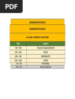 Kindergarten Schedule