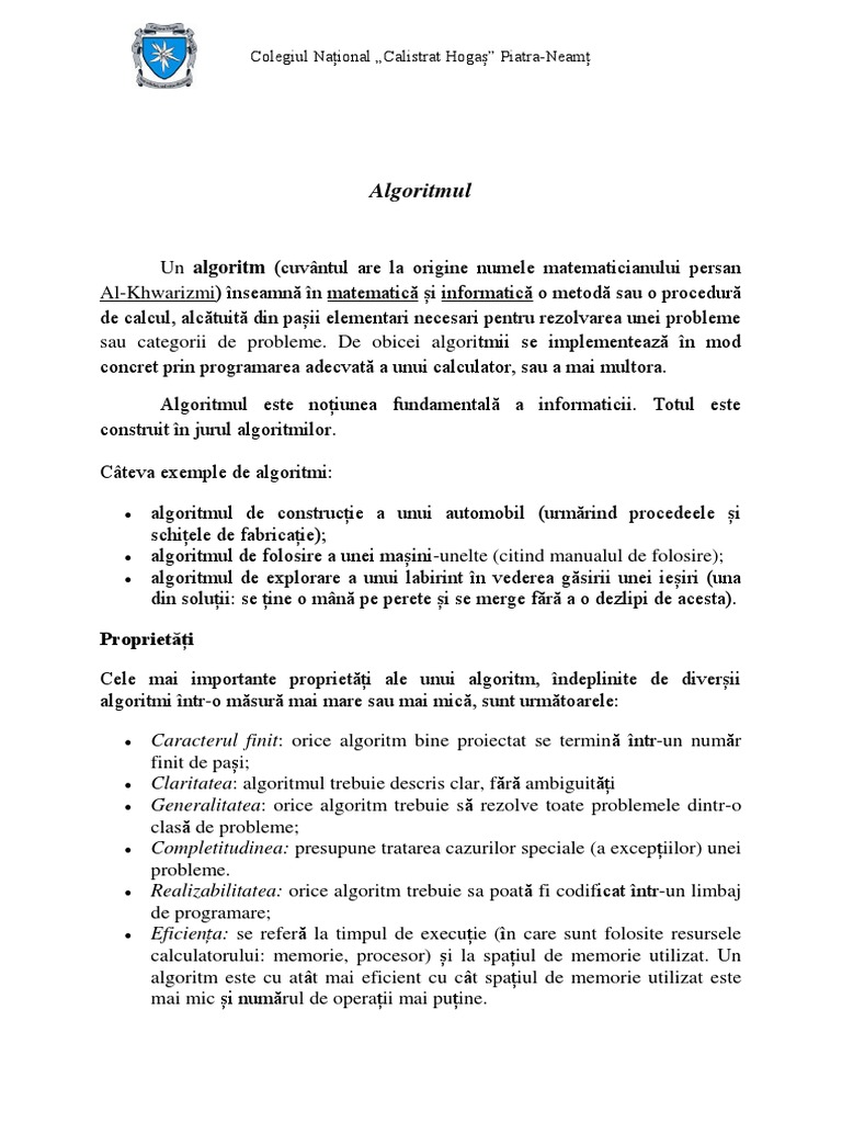 Algoritmul | PDF