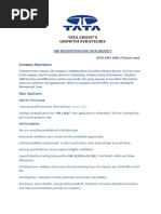 Job Description For Tata Group's (2022-2023)