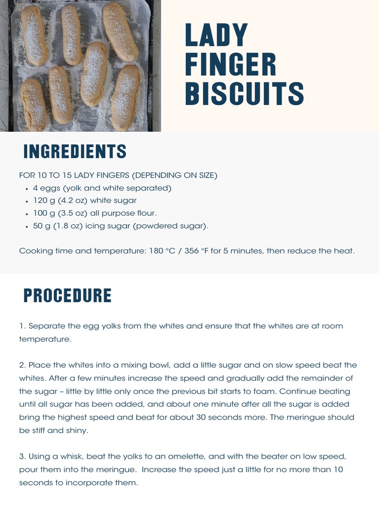 Lady Finger Biscuits Ingredients PDF