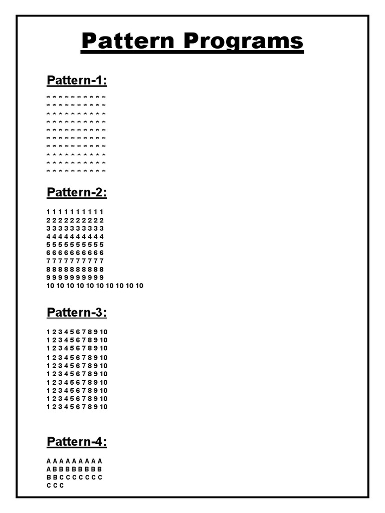 Pattern Programs | PDF