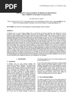Fire Safety Management in Heritage Buildings CIPA 2009