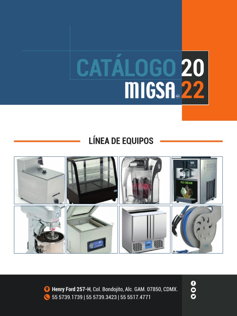 Catálogo de Equipos Gastronómicos MIGSA | PDF | Diodo emisor de luz ...