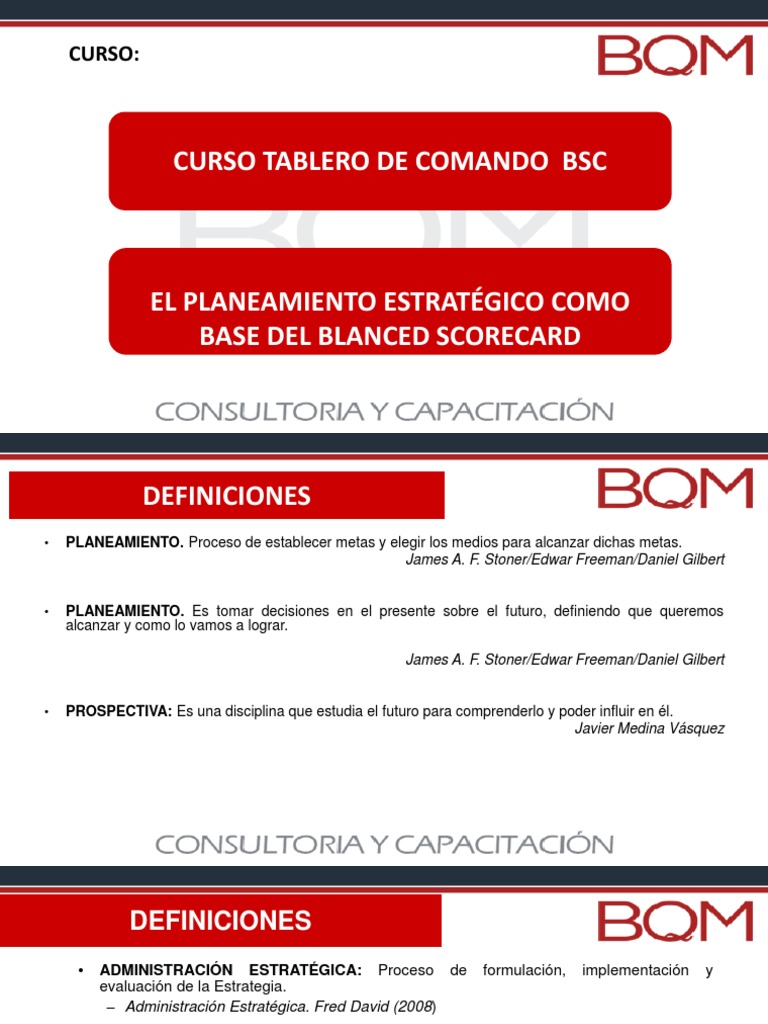 Curso Tablero de Comando BSC | Descargar gratis PDF | Planificación ...