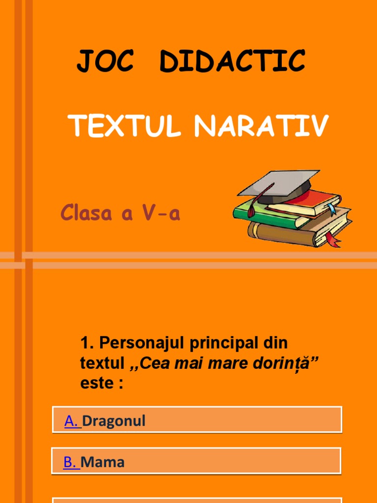Joc Didactic - Textul Narativ | PDF