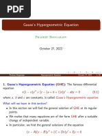 Gausss Hypergeometric Equation