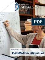 Especializacion en Matematica Educativa