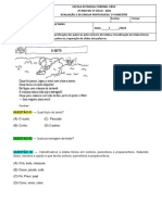 2 Avaliação 2° Semestre Líng Portuguesa 3º Ano Coronel 2021