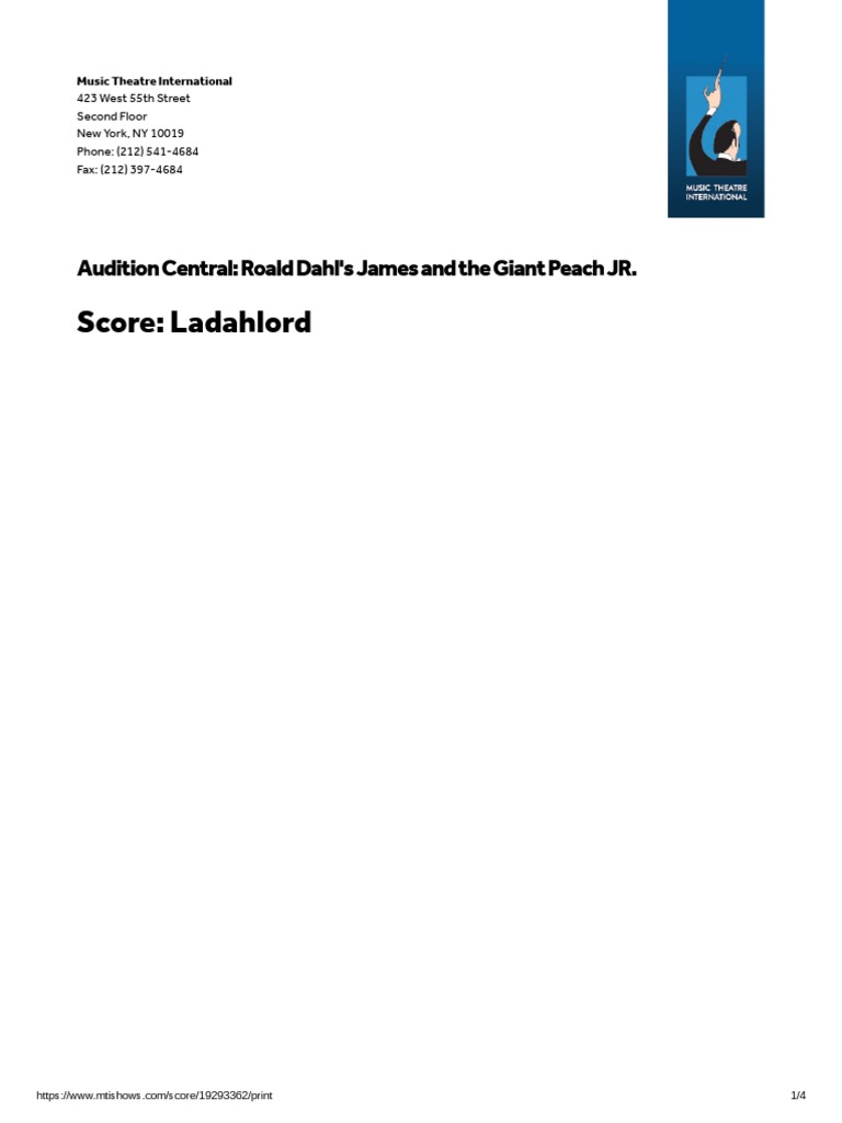 Music Theatre International | PDF