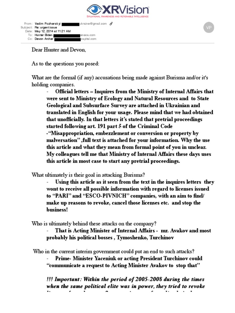Burisma Legal Issues and Political Pressure | PDF