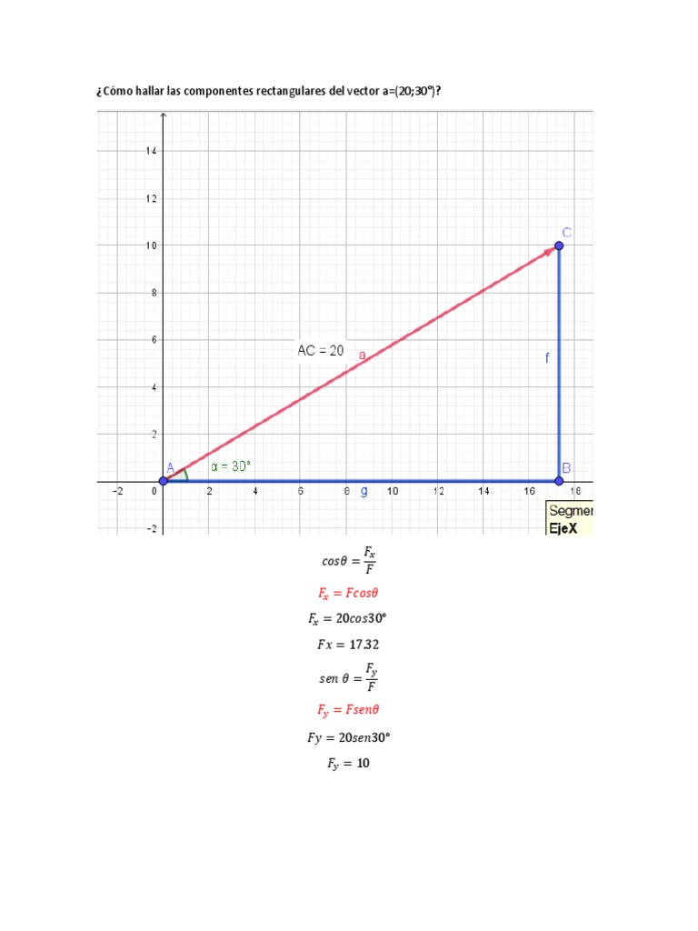 Cómo Hallar Las Componentes Rectangulares Del Vector A | PDF