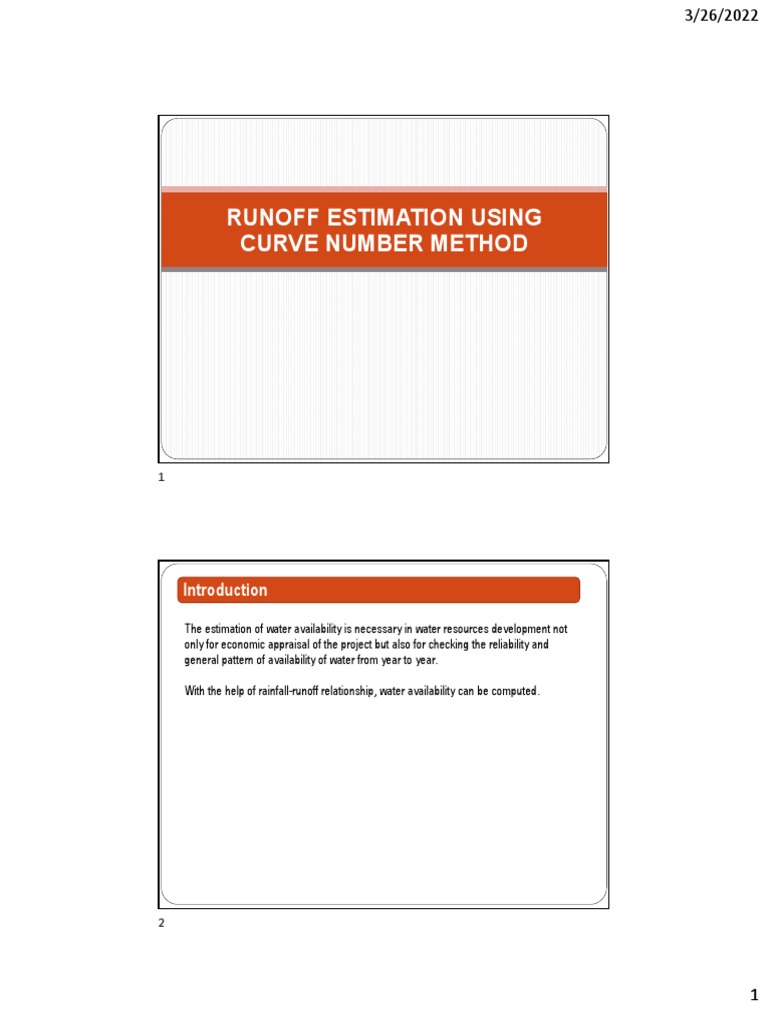 SCS-CN Method for Runoff Estimation | PDF | Drainage Basin | Surface Runoff
