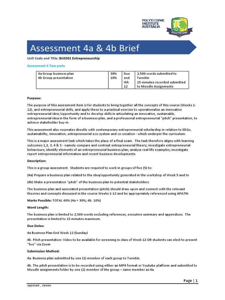 ASSESSMENT 4a + 4b BRIEF SEM3 2022-23 | PDF | Entrepreneurship | Thought