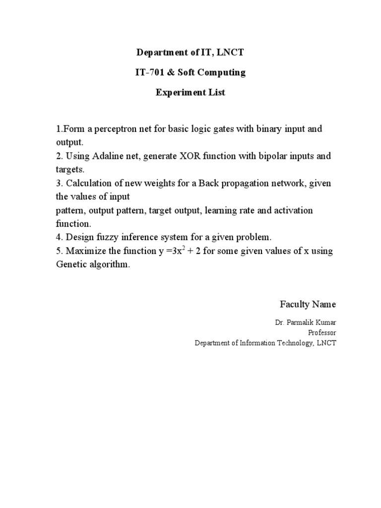 IT-701 - Soft Compu Exp List | PDF | Computers