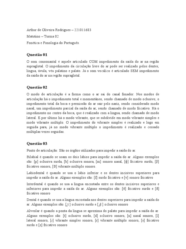 Prova Fonfon v1 PDF Fonética Fonema
