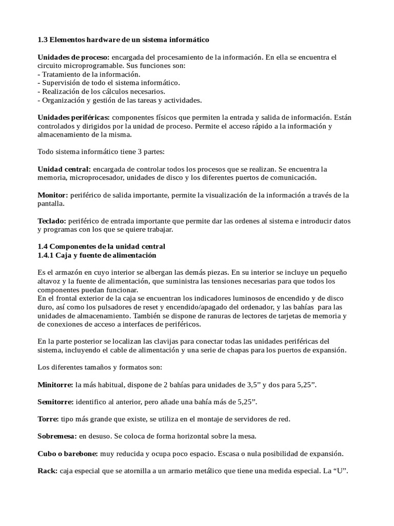 Resumen SIRL 3 | PDF | Hardware de la computadora | Disco compacto