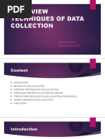 Interview Techniques of Data Collection