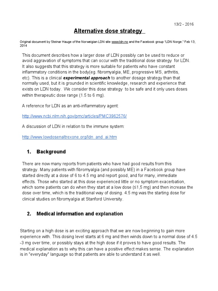 AlternativeDoseStrategy From LDN Norway Group PDF PDF Dose