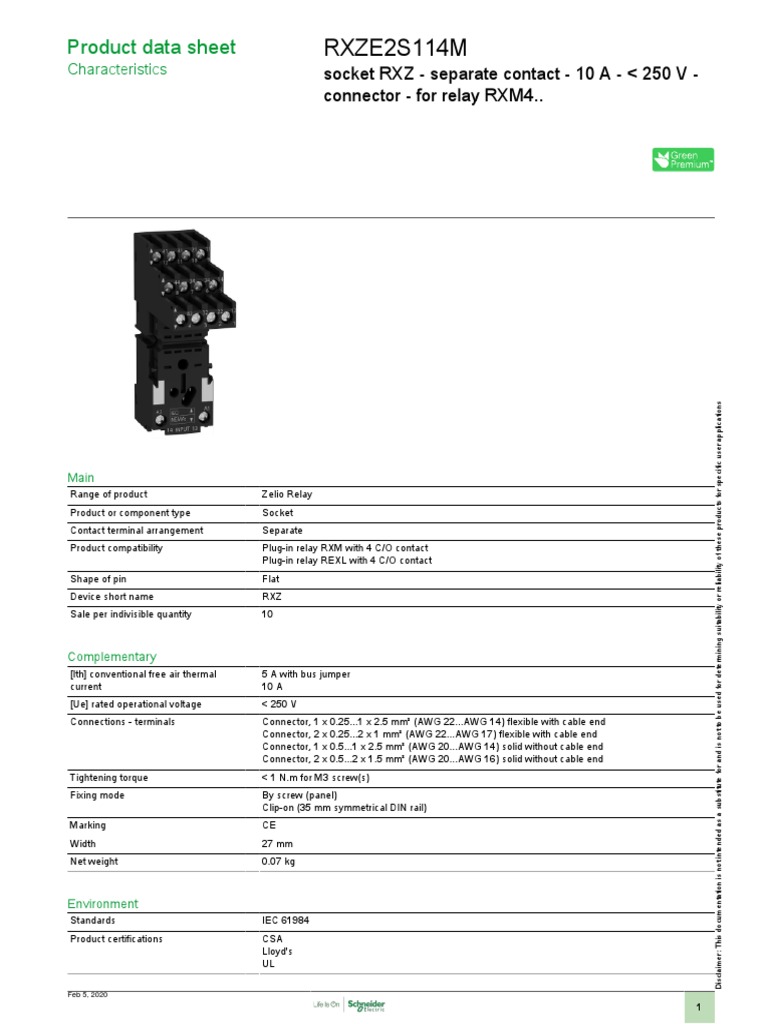 Zelio Timer & Relays RXM Socket PDF Electrical Connector Relay